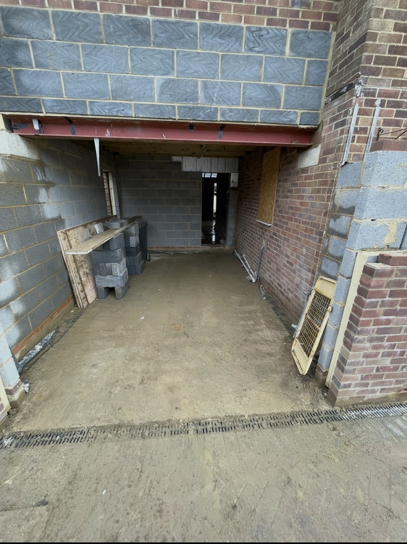 Structural steel installation in a home