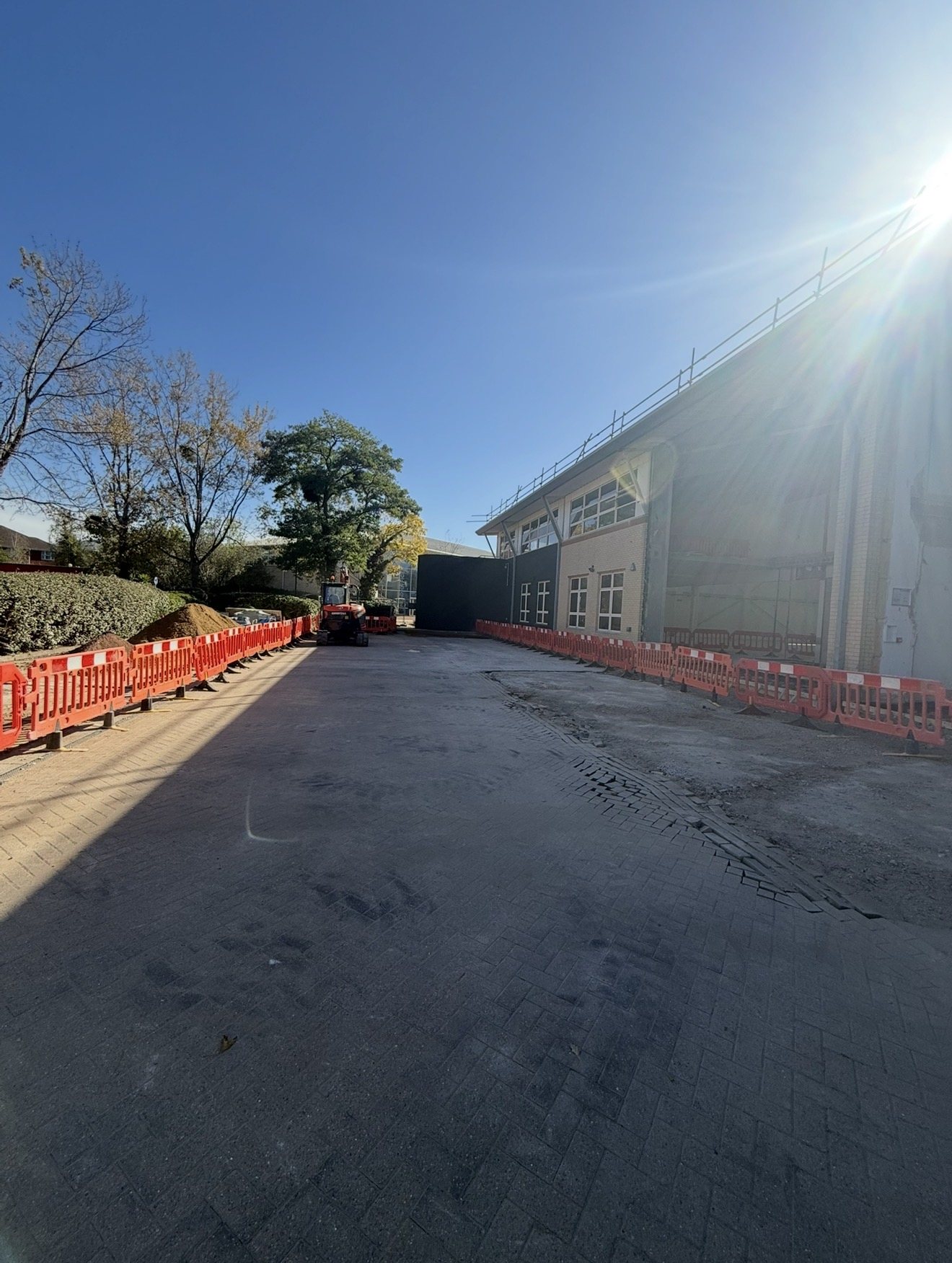 External groundworks and site preparation beside the Heathrow West building