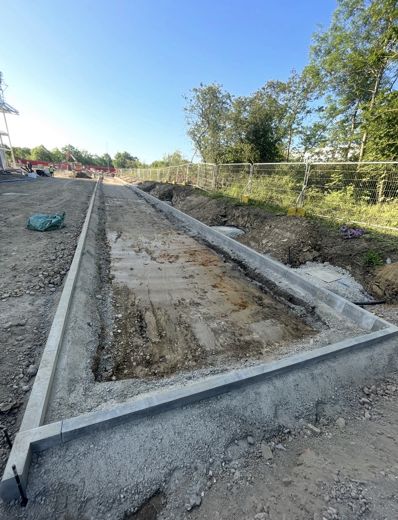 Kerb lines and drainage on a development