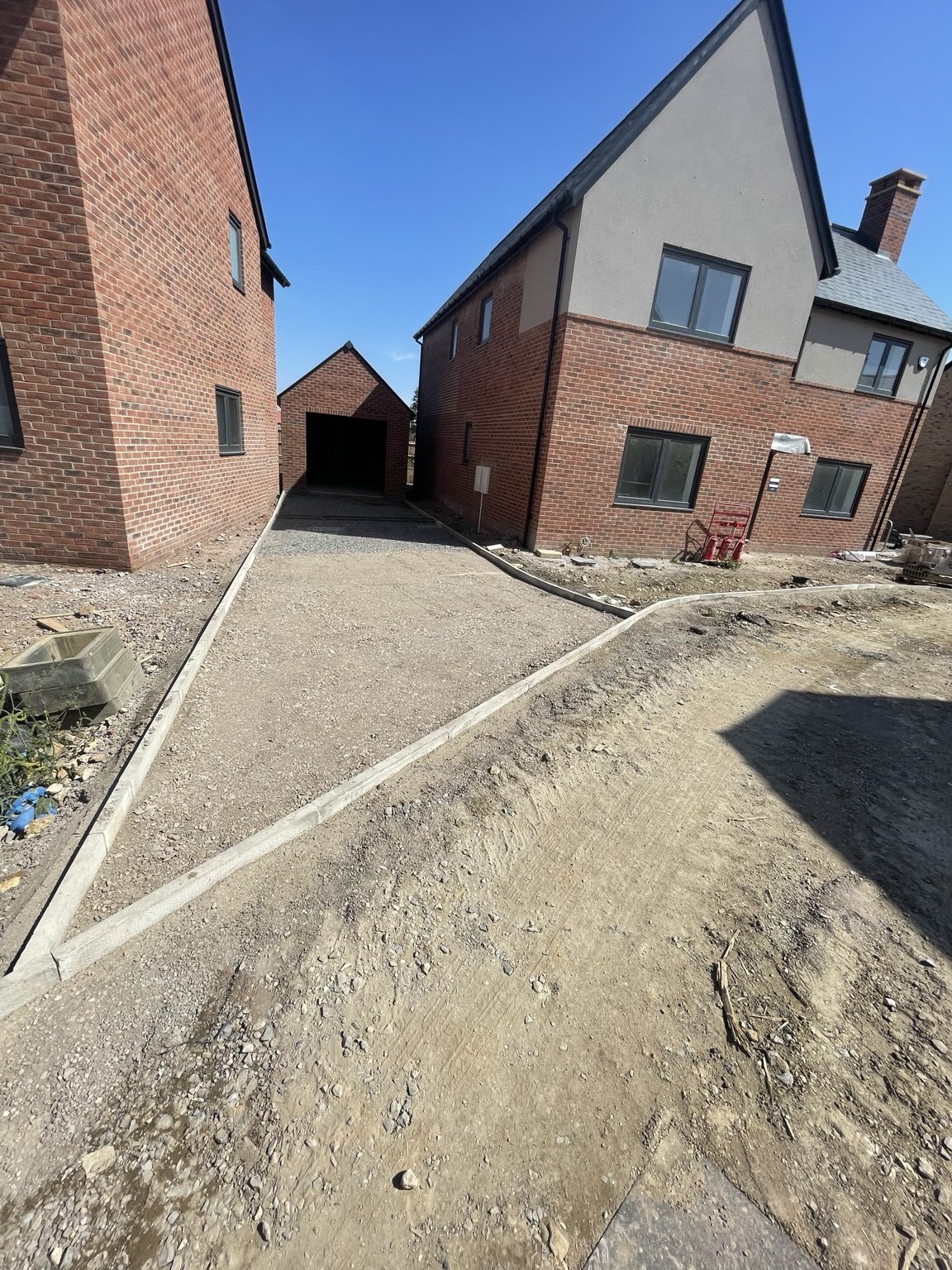 Driveway formation between new homes at Kettering