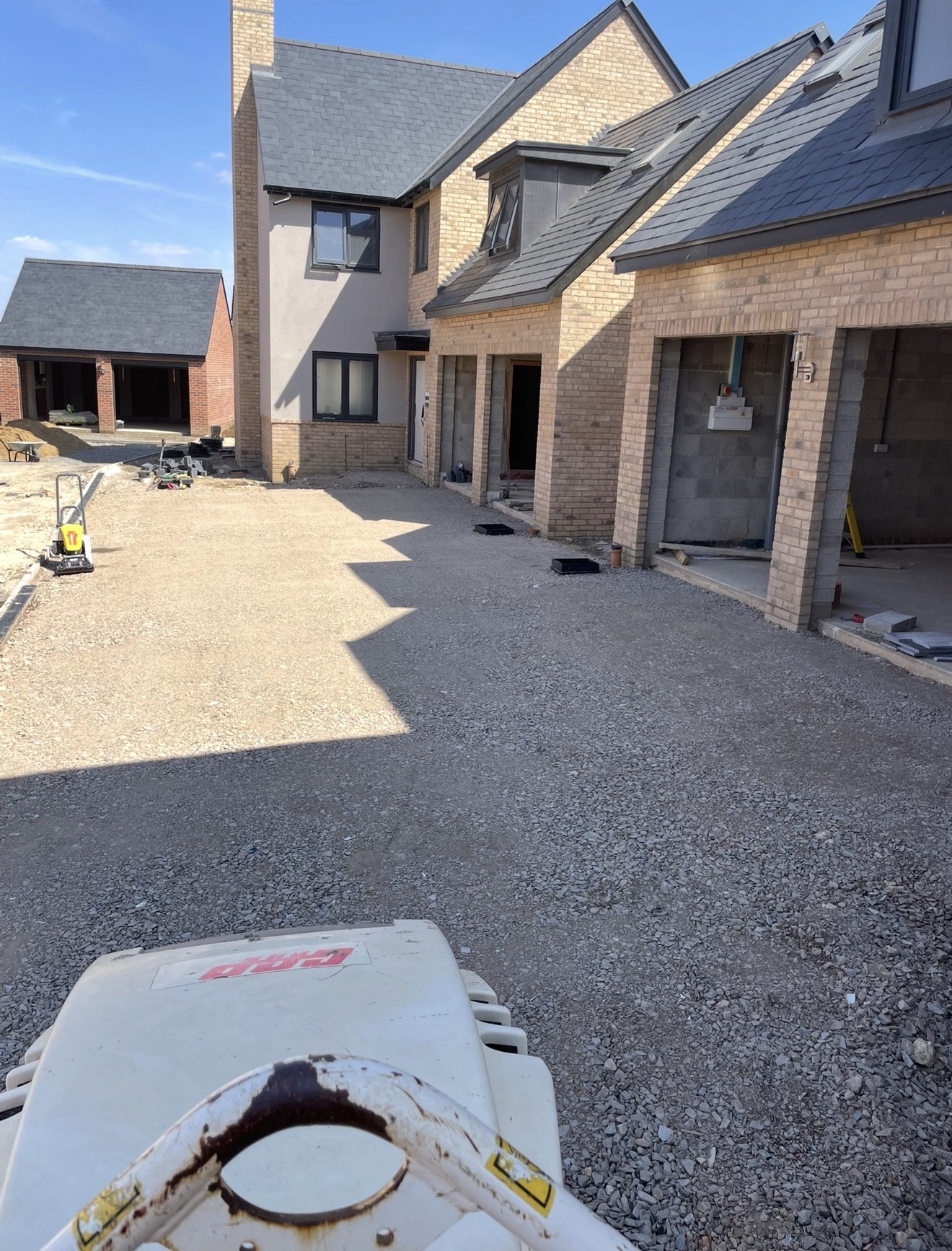 Driveway sub-bases on a new-build development